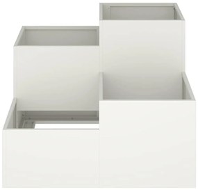 Jardineira vidaXL 80x80x60 cm Aço Branco