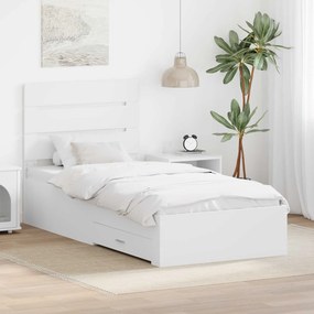 vidaXL Estrutura da Cama Branco 90 x 200 cm Madeira processada