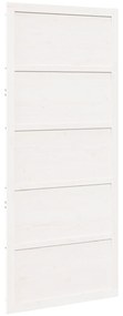 Porta de Celeiro Branca 100x208 cm Madeira Sólida Pinho
