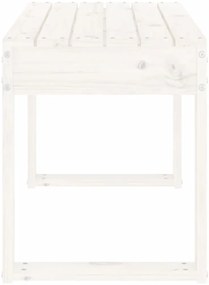 Banco de jardim 80x38x45 cm madeira de pinho maciça branco