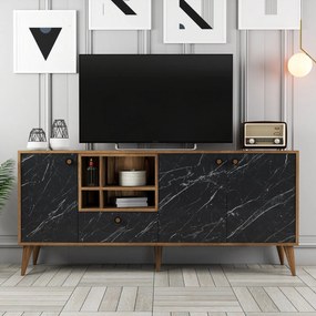 Consola Napoli – Preto e Nogueira – 180x81x35 cm