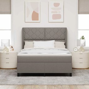 Cama com Estrado e Colchão Taupe, 160x200 cm