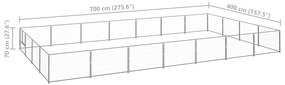 Canil para cães 28 m² aço prateado