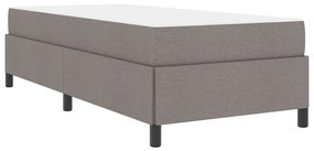 Cama Box Taupe, Preto 90 x 190 cm Tecido, Madeira de Engenharia