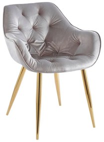 Cadeira Zandel Golden Veludo - Cinza