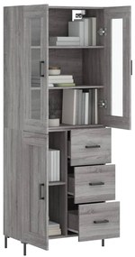 Armário alto 69,5x34x180 cm derivados de madeira sonoma cinza