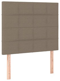 Estrutura cama cabeceira 90x190 cm tecido castanho-acinzentado