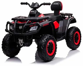 Moto 4 elétrica para crianças de 24 volts, 4x4 pneus de borracha, banco em pele Vermelha