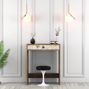 Mesa de Maquilhagem Lizbon – Nogueira, Branco, Mármore – 70 cm x 40 cm