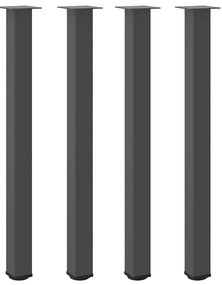 Pés para mesa de bar 4 peças antracite 110-112 cm aço