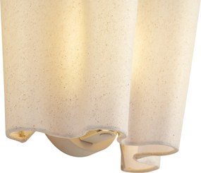 Candeeiro de Parede Japandi Bege com Linho 20cm - Oyster