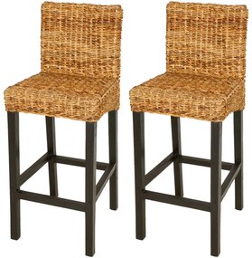 vidaXL Cadeiras de bar 2 pcs abacá