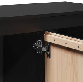 Móvel de TV 103x36,5x52 cm madeira de pinho maciça preto