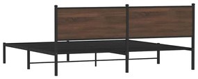 Estrutura cama sem colchão 193x203 cm metal carvalho castanho