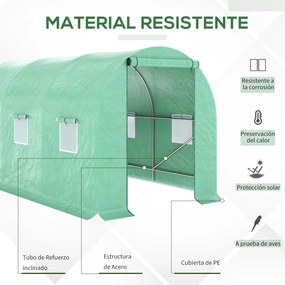 Estufa Tipo Túnel 400x200x200cm Estufa de Túnel com Portas Enroláveis