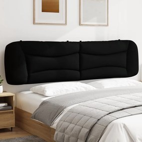 vidaXL Almofadão de cabeceira 200 cm tecido preto