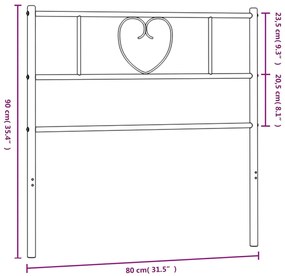 Cabeceira de cama 75 cm metal branco