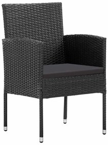 Conjunto de Jantar de Jardim de 5 Peças com Almofadas em Rattan Poliés