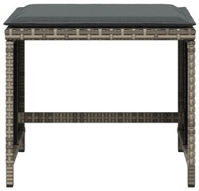 Bancos jardim com almofadões 4 pcs 41x41x36 cm vime PE cinzento