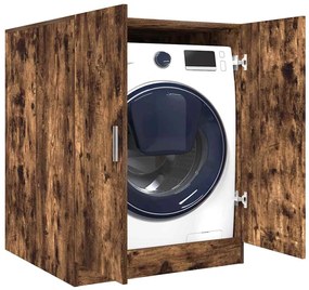 idaXL Armário máquina lavar roupa 71x71,5x91,5 cm carvalho fumado
