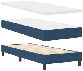 Cama Box Spring com Colchão Azul 80x200 cm Tecido