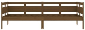 Sofá-cama 90x200 cm madeira de pinho maciça castanho-mel