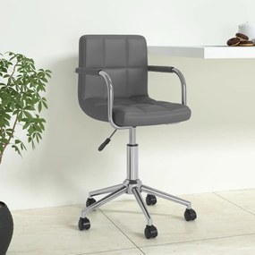 vidaXL Cadeira de escritório giratória couro artificial cinzento