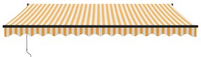 Toldo retrátil 4,5x3 m tecido e alumínio amarelo e branco