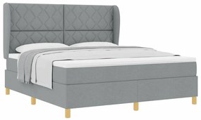Cama Box Spring com Colchão vidaXL Cinza Claro 180x200 cm Tecido