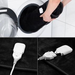 Manta aquecida de velo suave 180 x 130 cm Antracite