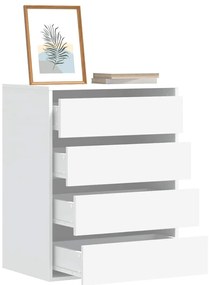 Cómoda com 4 Gavetas - 60x41x76 cm - derivados de madeira - branco