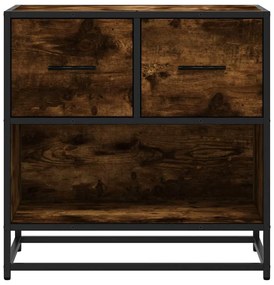 Mesa de cabeceira em carvalho fumado 60x31x60cm madeira e metal