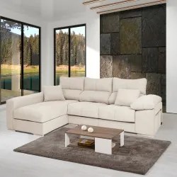 Chaise Longue Esquerda FAUSTO - Bege Crystal 6