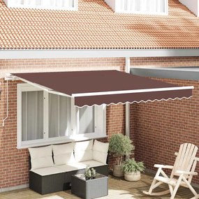 vidaXL Toldo retrátil manual 300x250 cm castanho