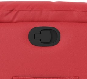 Poltrona reclinável couro artificial vermelho