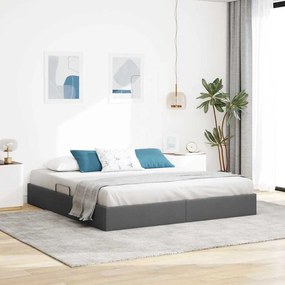 vidaXL Cama com Armazenamento Cinza Escuro 160 x 200 cm tecido