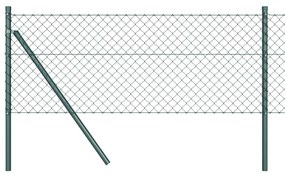 Conjunto de Postes de Cerca Verde 0.8 x 10 m Aço Galvanizado