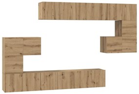 Conjunto de móvel de TV 10 pcs carvalho artisiano