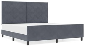 Estrutura de Cama vidaXL Cinza Escuro 180x200 cm Veludo