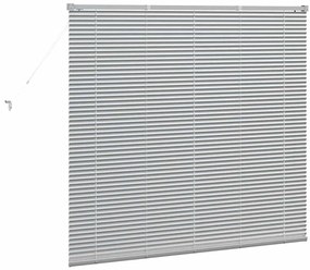 Persiana de Janela com cortinas Manual Prata 80 x 130 cm Alumínio