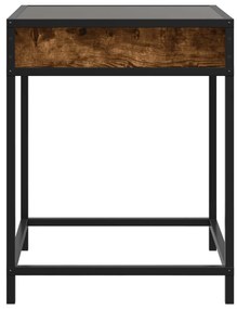 Mesa de centro luzes LED Infinity 40x40x51 cm carvalho fumado