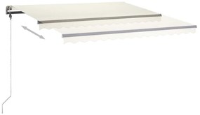Toldo retrátil manual com LED 400x350 cm cor creme