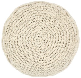 Pufe artesanal macramé 45x30 cm algodão