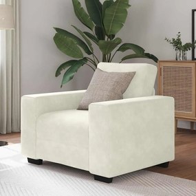 Poltrona 60 cm veludo creme
