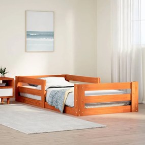 vidaXL Cama sem colchão 75x190 cm madeira de pinho maciça castanho-mel