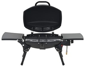 Grelhador/barbecue a gás portátil c/ zona cozinhar preto
