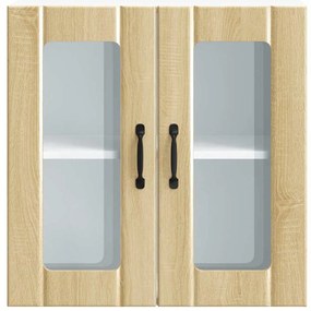 Armário de parede de cozinha porta vidro Lucca carvalho sonoma