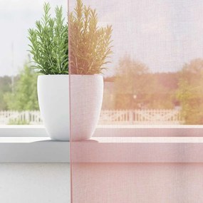 Cortinas de voile com ilhós 2 pcs rosa-claro 140x175 cm