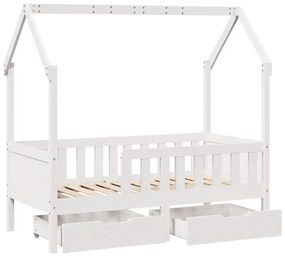 Estrutura de cama infantil c/ gavetas 70x140 cm pinho maciço