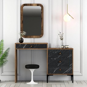 Cômoda Lizbon500 – Nogueira e Preto – 124x84,7x40 cm